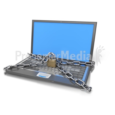 Laptop Computer Locked Up Presentation clipart