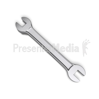 Silver Wrench Tool Presentation clipart