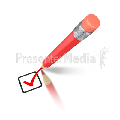 Pencil Drawing Red Check Mark Presentation clipart