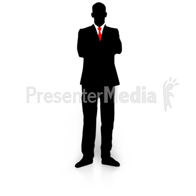 Businessman Silhouette Folded Arms Presentation clipart