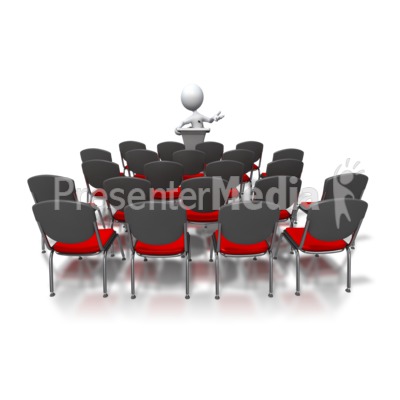 Stick Figure Speaking To Nobody Presentation clipart