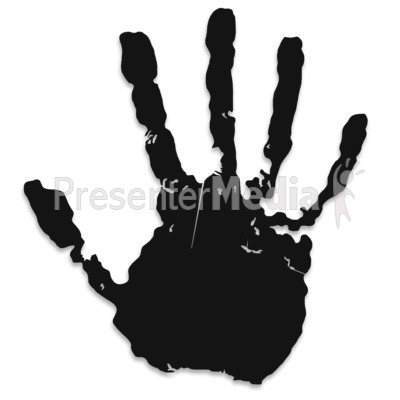 Single Black Hand Print Presentation clipart