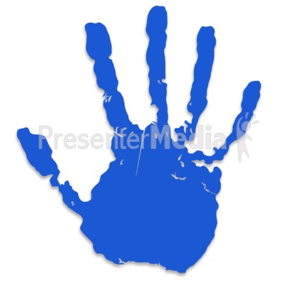Blue Paint Handprint