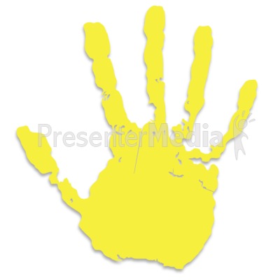 Single Yellow Hand Print Presentation clipart