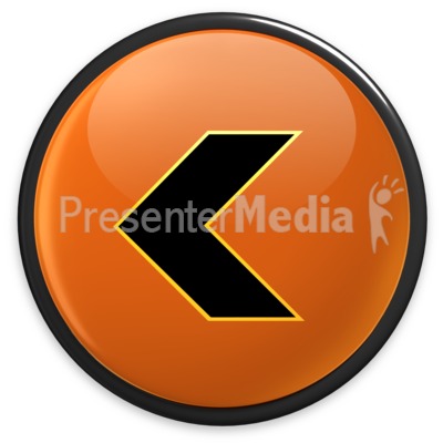 Arrow Orange Left Button Presentation clipart