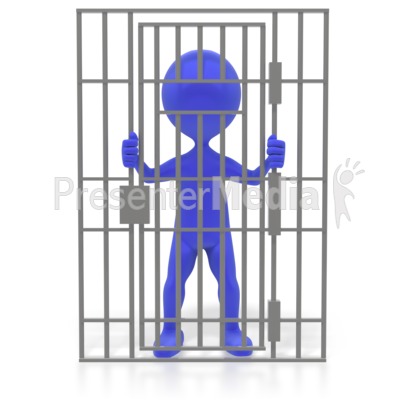 Figure Behind Bars Presentation clipart