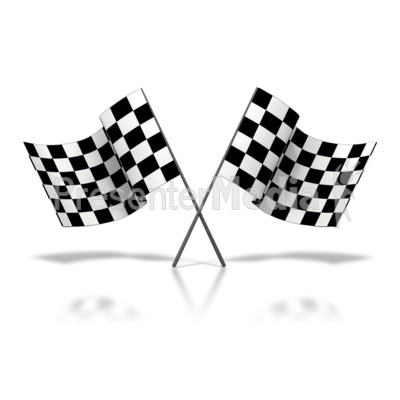 Auto Racing Powerpoint Templates on Two Checkered Flags Waving   Sports And Recreation   Great Clipart For