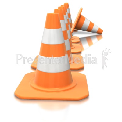 Construction Cone Line Tip Over Presentation clipart