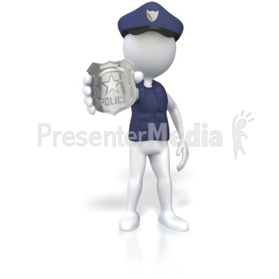 Police Officer Holding Badge Presentation clipart