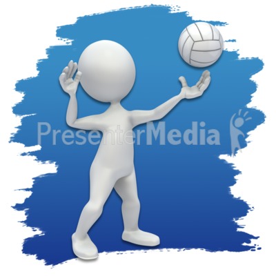 Stick Figure Volleyball Icon Presentation clipart