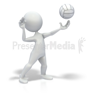 Stick Figure Serve Volleyball Presentation clipart