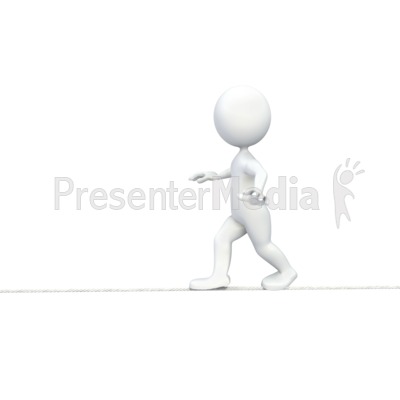 Stick Figure Walking Tightrope Presentation clipart