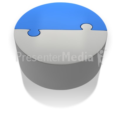 Puzzle Pie Chart Two Halfs Presentation clipart