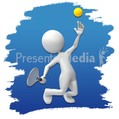 Stick Figure Tennis Icon Presentation clipart
