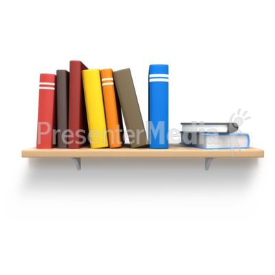 clip art book stack. Books On Wooden Bookshelf