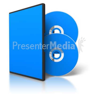 Two Colored Dvds And Blank Case Presentation clipart