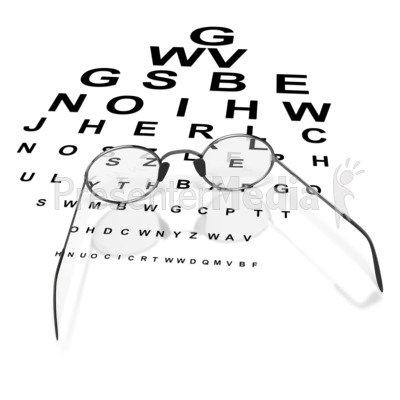 Glasses on Eye Chart Presentation clipart