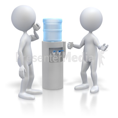 Stick Figures At Water Cooler Presentation clipart