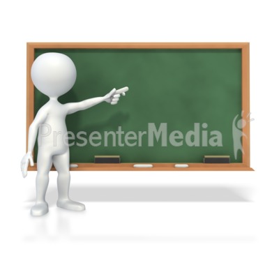 Stick Figure At Chalk Board Presentation clipart