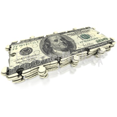 100 dollar bill clip art. 100 Dollar Puzzle Stack