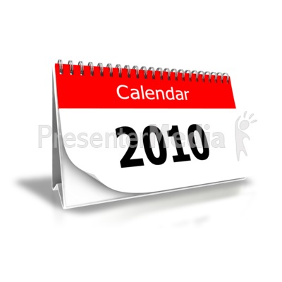 2010 Desk Calendar PowerPoint Clip Art