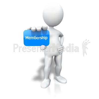 Stick Figure Holding Membership Card Presentation clipart
