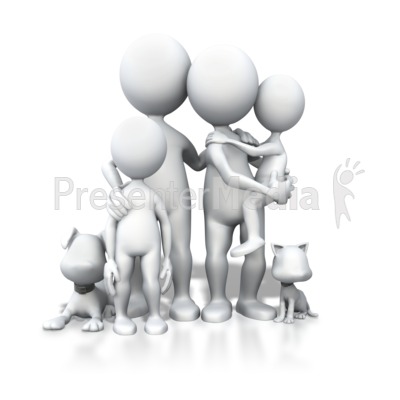 Stick Figure Family Pets Portrait Presentation clipart