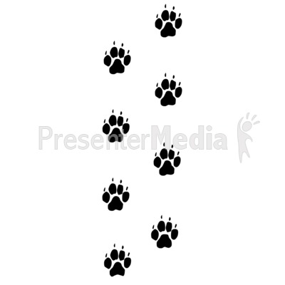 Dog Footprints Trail Presentation clipart