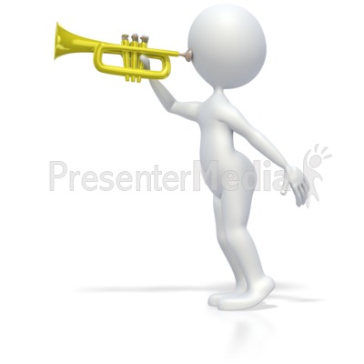 Stick Figure Playing Trumpet Presentation clipart