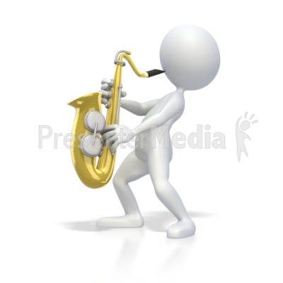 Stick Figure Playing Saxophone Presentation clipart
