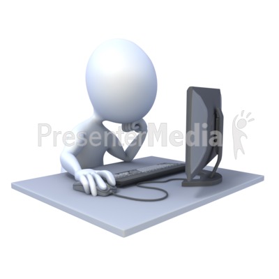 Bored At Computer Presentation clipart