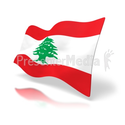 Lebanon Flag Presentation clipart