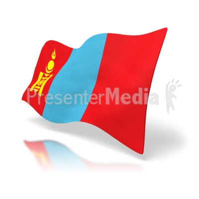 Mongolia Flag Presentation clipart