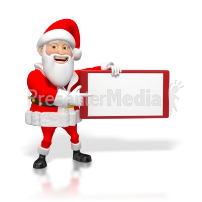 blank signpost clipart. Santa Claus with Blank Sign