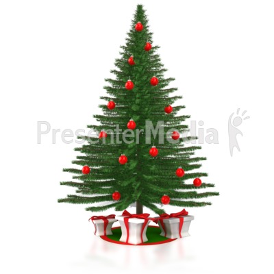 christmas tree clip art pictures. A Christmas Tree with Presents Presentation clipart