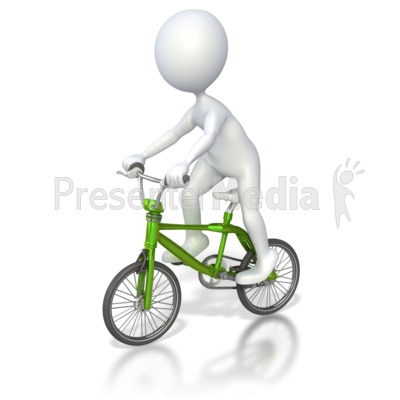 Stick Figure Riding Bmx Bike Presentation clipart