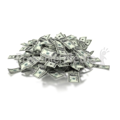 one hundred dollar bill clip art. Large Pile of Money - Dollar