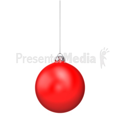 Single Red Christmas Ornament Presentation clipart