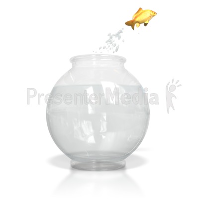 clipart fish bowl. leaps out of it fish bowl