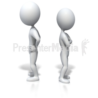 Stick Figures Angry Toward Other Presentation clipart