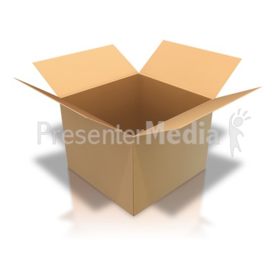 Brown Cardboard Box Open Angle Presentation clipart
