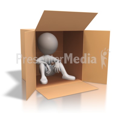 Stick Figure Cardboard Box Homeless Presentation clipart