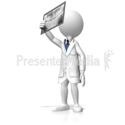Stick Figure Dentist Looking At Xray Presentation clipart