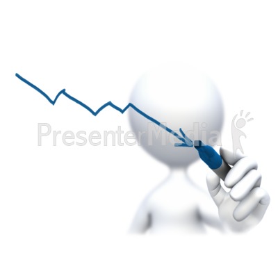 Stick Figure Drawing Down Arrow Presentation clipart