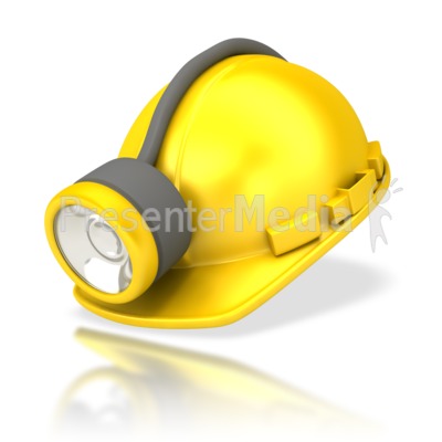 Miners Helmet with Lamp Presentation clipart