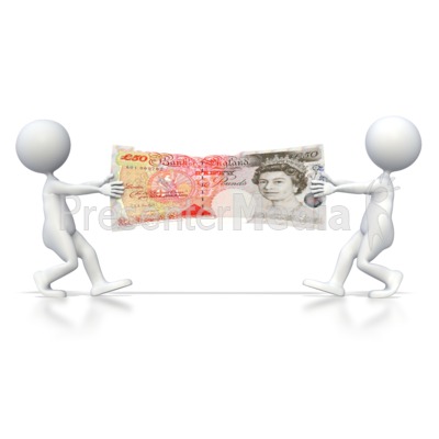 British Pound Tug of War Presentation clipart