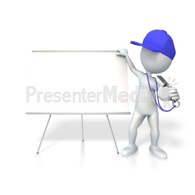 Coach With Whiteboard Presentation clipart