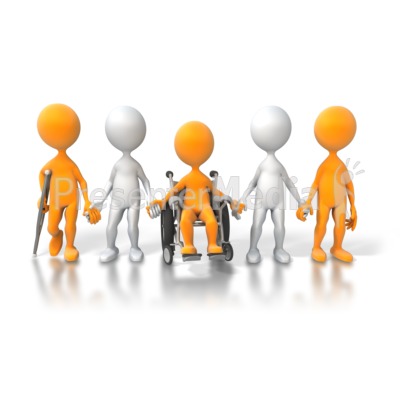 A group of stick figure stand A group of stick figure stand