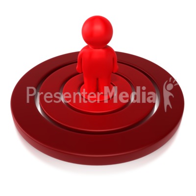 Little Stick Figure On Bullseye Presentation clipart