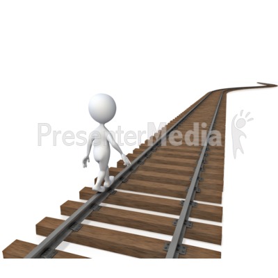 clipart train tracks. Stick Figure Walking On Tracks
